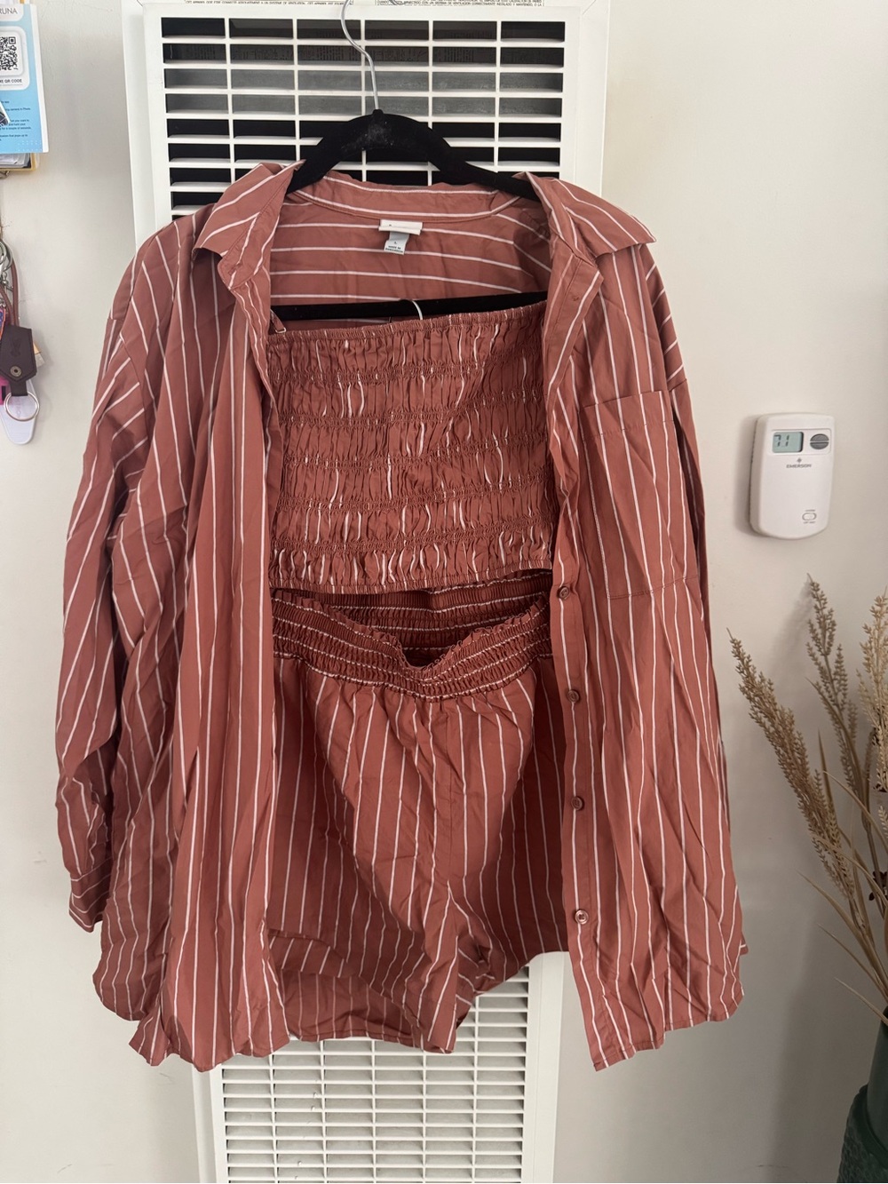 a new day Rust Brown Smocked 3 piece set